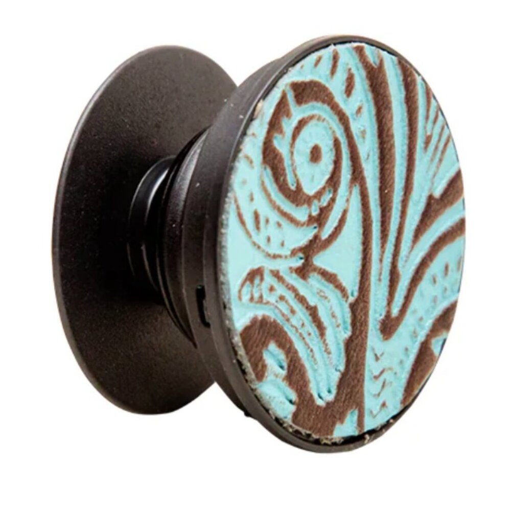 Myra Bag Atrium Turquoise Leather Phone Socket Kickstand - New